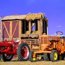 mile high farm scene tractor